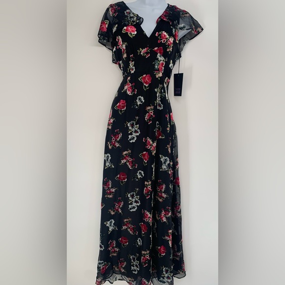 ModCloth x Anna Sui floral velvet maxi dress sz 4 new long - Picture 2 of 5